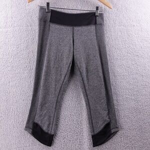 Lululemon Athletica Gray Herringbone Capri Leggings Pants Size 6‎ Workout Yoga